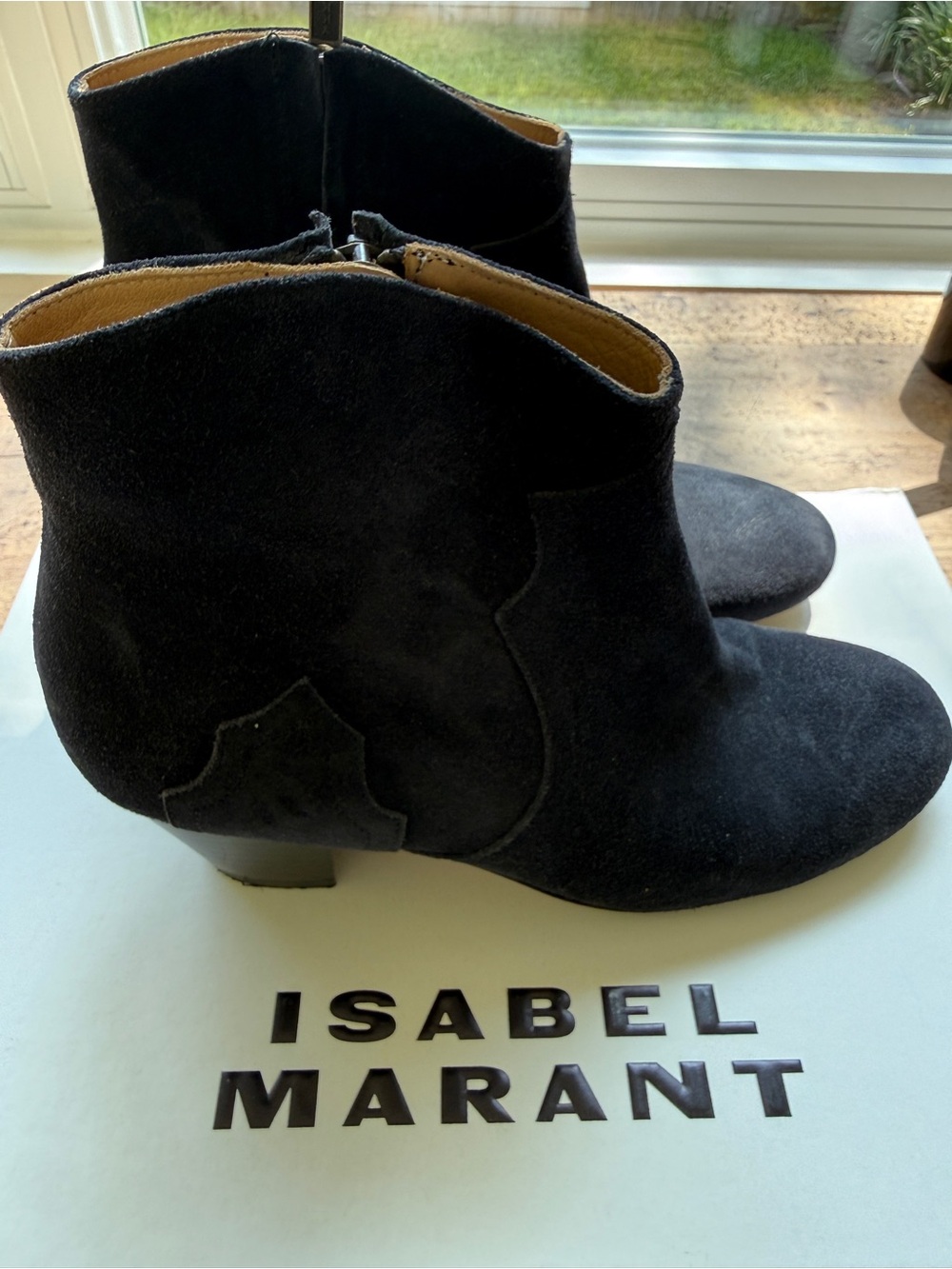 Isabel Marant Black Suede Ankle “Dicker” Booties